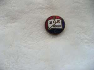 B5-  VINTAGE ENAMEL SOS EPHL 6:17 BC PIN BACK #147 - Picture 1 of 9