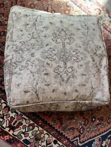 Vintage Turkish Rug Floor Pillow 24”x24”x8” - Picture 1 of 6