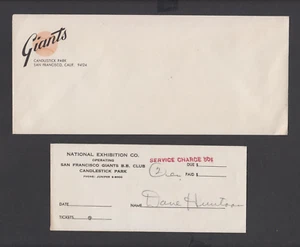 Lotto di (2) buste fisse squadra front office San Francisco Giants anni 60 - Foto 1 di 2