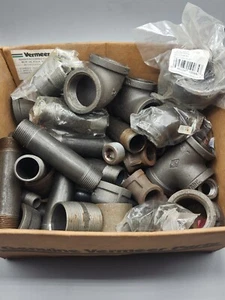 Black Threaded Malleable Iron Lot - 53 pcs - Larger sizes - Picture 1 of 12