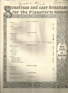 Muzio Clememti Opus 36 Sonata #5 in G For the Piano Classical Sheet Music Old - Picture 1 of 1