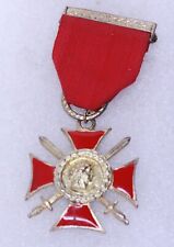 Vintage Butler & Wilson B&W Enamel SPHINX Numbered Maltese Cross Medal Brooch
