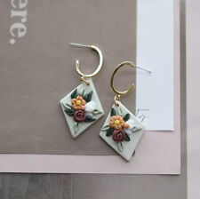 Crafts Molded Irregular Floral Handmade Polymer Clay Earrings Gift For Her New
