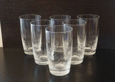 Conjunto de 6 copos craquelados transparentes Pier 1 - 5 3/4 pol - Imagem 1 de 4