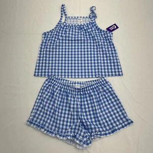 Sugar & Jade Blue Gingham Pajama Set Girls Size Small NEW - Picture 1 of 8