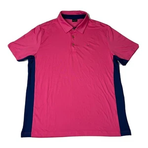 Short Par 4 Herren Golf Poloshirt - Pink/Blau - Größe L. - Bild 1 von 5