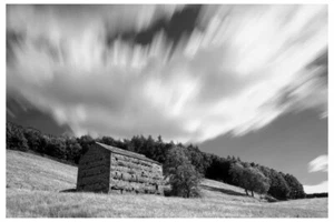 STONE HUTS GUNNERSIDE SWALEDALE YORKSHIRE DALES UK - 18" x 12" PRINT - BW ART - Picture 1 of 1