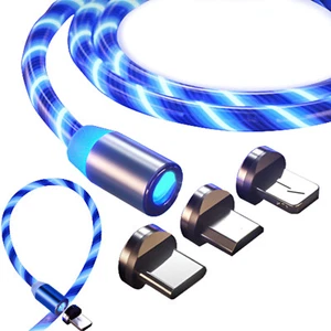 Cavo di ricarica luminoso LED da 1 metro 3in1 USB Tipo-C Micro-USB Retoo - Foto 1 di 16