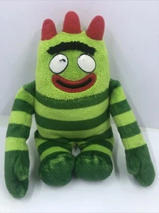 TY Beanie Baby Plush Yo Gabba Gabba Brobee Monster Unibrow Green Stripes 7” - Picture 1 of 11