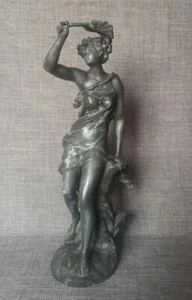 Vintage COUP DE SOLEIL-PAR FERRAND Art Nouveau Woman, Metal Sculpture France💜 - Picture 1 of 12