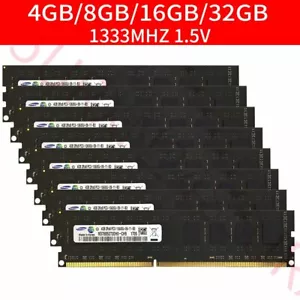 32GB 16GB 8GB 4GB 1333MHz PC3-10600U DDR3 Desktop Memory SDRAM Samsung Lot Black - Picture 1 of 17