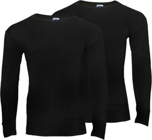 PACK de 2 camisetas térmicas de manga larga Heat Stoke negras cálidas capa base talla grande - Imagen 1 de 2