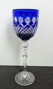 VTG Cobalt Blue Crystal Wine Glass Goblet: K.Klokotschnic, 8oz, 9.75", W.Germany - Picture 1 of 7