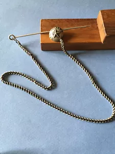 Ancienne Epinglette en Argent Grenade Prix de Tir Etoile 19è Siècle avec Chaine - Foto 1 di 7