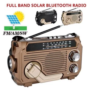Ricarica Solare Radio Emergenza Portatile FM AM SW Radio Ricevitore Manovella Q9X1 - Foto 1 di 20