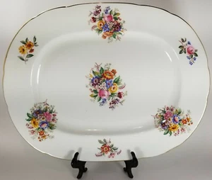 Coalport #9054 Fragrance Not Raised Scalloped Oval Serving Platter 15" - Picture 1 of 2
