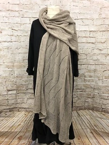 Moonshine F. XXL Ajour Schal Stola Häkel 210cm x 110cm NEU Strickschal braun - Bild 1 von 6