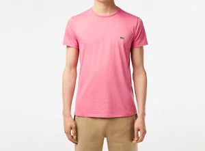 Lacoste T-Shirt Uomo Girocollo Pima Maglia Cotone, Reseda Rosa, S - Foto 1 di 2
