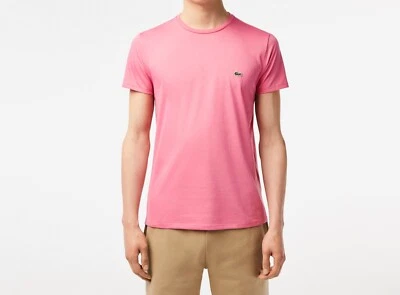Camiseta jersey de algodón Pima cuello redondo Lacoste para hombre, rosa Reseda, S Foto 1 de 2