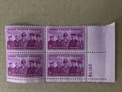 Armed Forces Reserve 3 Cent US Stamp 4 Pieces Free Shipping - Image 1 of 2