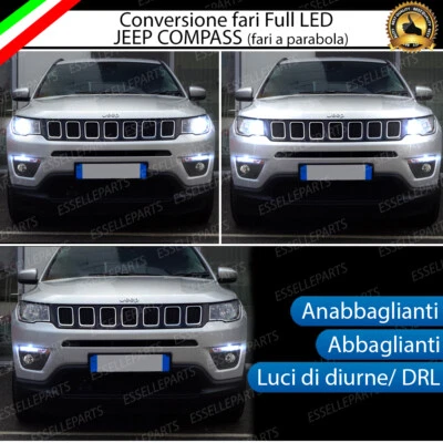 ERL KIT DI CONVERSIONE LED JEEP COMPASS 2 ANABBAGLIANTI ABBAGLIANTI LUCI DIURNE DRL