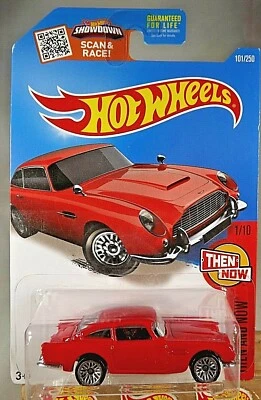 2016 Hot Wheels #101 Then and Now 1/10 ASTON MARTIN 1963 DB5 Red w/Lace Spokes - Image 1 of 4
