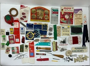 Huge Lot Of Vintage Sewing Notions Variety 120+ Needles Zippers Variety - Picture 1 of 7