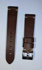 SQUALE Cinturino Originale Handmade Vintage Dark Leather 20mm - Picture 1 of 1