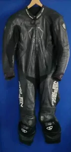 Arlen Ness One 1 piece black leather Motorcycle suit UK 42 EU 52 - Picture 1 of 3