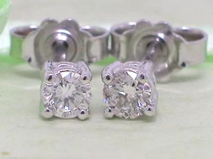 Par de Pendientes Solitarios Brillantes 585 Oro Blanco 14Kt Total 0,25ct Wesselton - Imagen 1 de 2