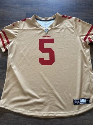 Nfl 49ers Trey Lance 5 Adult size XL Jersey Gold and Red color  - Image 1 of 4