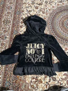 Juicy Couture Adulto Pequeña Chaqueta Negra Sudadera con Capucha NO 1 Darling Of Couture DEFECTUOSA - Imagen 1 de 16