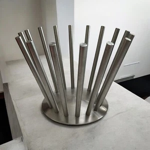 Post-modern Brushed Aluminum Fruit Basket - Picture 1 of 6