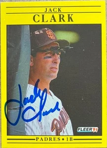 Fleer #526 1991 autografiado por Jack Clark - Imagen 1 de 1