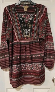 Art and Soul Boho Hippie Top Size Large Festival Shirt - Picture 1 of 5