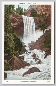 White Border Postcard Vernal Falls Yosemite National Park California - Picture 1 of 2