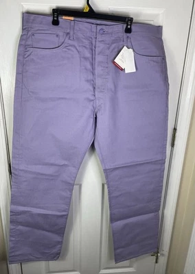 Pantalones de mezclilla Levis 501 rectos morados rectos para hombre 42x32 Deadstock crudos nuevos con etiquetas Foto 1 de 4