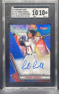2019 Bowman's Best Corbin Carroll RC Blue Refractor Auto /150 SGC 10 AUTO 10 GEM - Bild 1 von 2