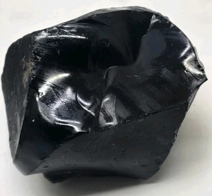 GIANT Black Obsidian Stone Large Raw Natural Rock 2.6 Pounds - Picture 1 of 15
