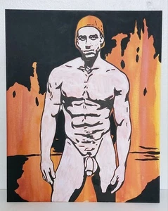 Nude Male Abstract Acrylic Painting - Picture 1 of 4