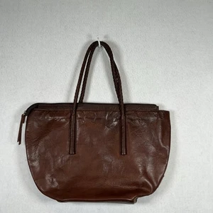 Noonday Collection Arcadia Leather Shoulder Bag Tote Dark Brown - Picture 1 of 13