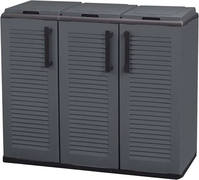 ART PLAST ARMADIO PATTUMIERA BASSO IN PLASTICA 3 SCOMPARTI 102X37X84 CM 300 LT