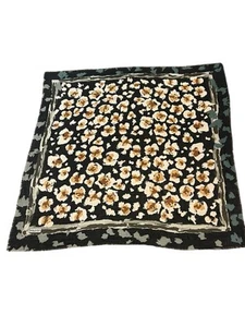 POLO iST Women's Scarf 38x38 Floral Linen Elina Ruben Designer Head Wrap Modest - Picture 1 of 5