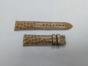 Original Chopard poliertes Biege genähtes Krokodil Uhrenarmband 19/16 mm NOS - Bild 1 von 4