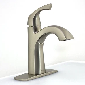 Moen LINDOR Rubinetto bagno in nichel spazzolato 1 o 3 fori 4" con scarico 🆕 84505SRN - Foto 1 di 15