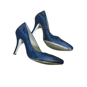 Arturo Chiang Blue Patent Heels Sz 9 - Picture 1 of 8