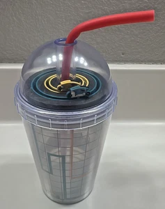 ^New Disney Parks Tron Lightcycle Grid Moving Tumbler Cup w/Straw 14.2oz - Picture 1 of 2