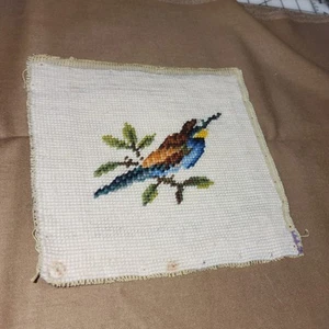Vintage Rug Hook Needlework Kingfisher Bird A2 - Picture 1 of 4