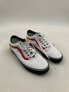 Vans Mens Old Skool Style Sneakers White/Red/Yellow Canvas Low Top Lace-Up - Picture 1 of 12