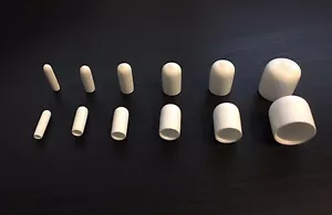 Tapa redonda flexible blanca para tubos, alimentos - vinilo de grado listado por la FDA, 3/4" de altura - Imagen 1 de 18